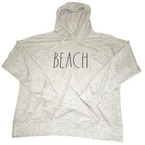Rae Dunn Beach. Women’s M Gray Heather Lightweight Hoodie Pullover Sweatshirt